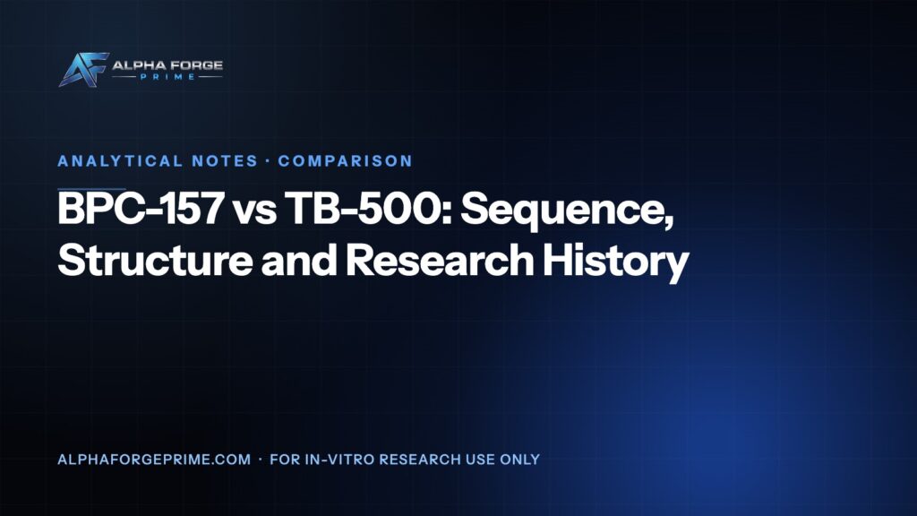 BPC-157 vs TB-500: Sequence, Structure and Research History — Alpha Forge Prime analytical note